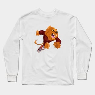 Lion football cartoon Long Sleeve T-Shirt